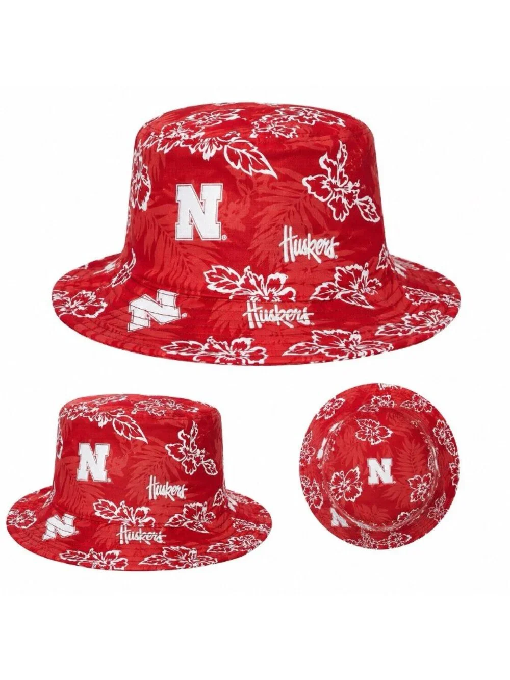 Reyn Spooner x American Needle Nebraska Huskers NCAA Floral Bucket Hat L/XL